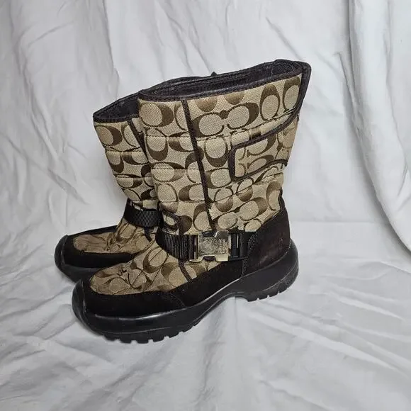 Coach Sharron Brown Womens Signature Design Boot Size 6.5 - Picture 2 of 9